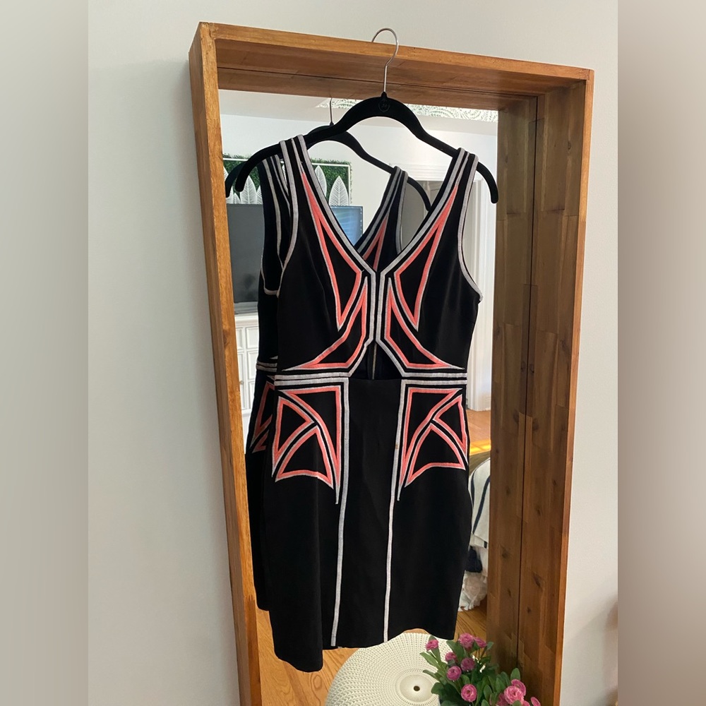 Angel Biba Black and Neon Cutout Mini Dress AU Size 8 - Good Condition
